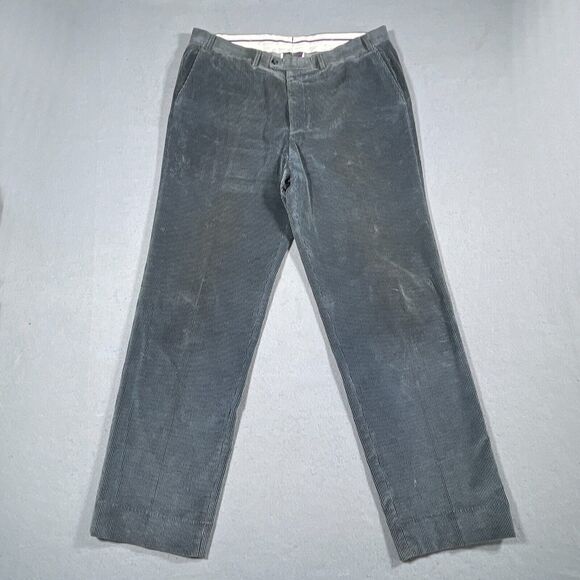 Hiltl Corduroy Pants Mens 40x33 Gray‎ Straight Leg Slacks Made in Romania - Picture 1 of 9